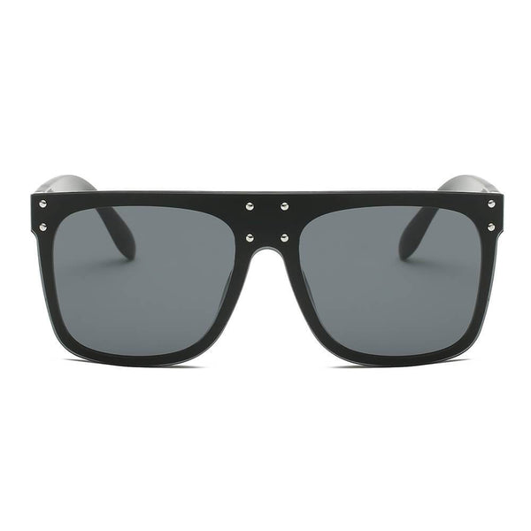 AKRON | Flat Top Oversize Mirrored Square Sunglasses Circle