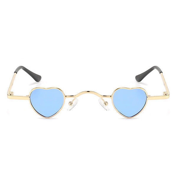 Zyral - Metal Heart Shaped Tinted Mini Color Pop Sunglasses