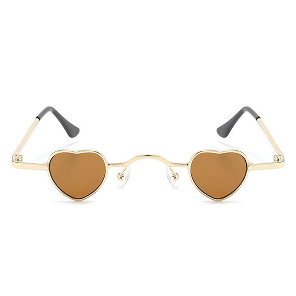 Zyral - Metal Heart Shaped Tinted Mini Color Pop Sunglasses