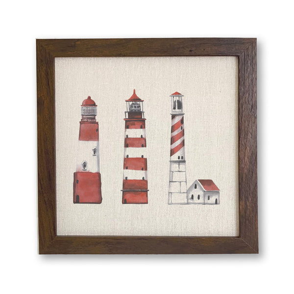 Red Lighthouses - Framed Sign