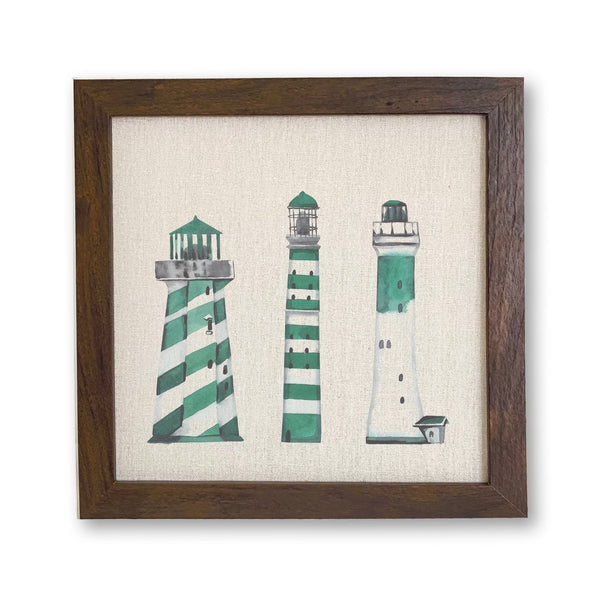 Green Lighthouses - Framed Sign