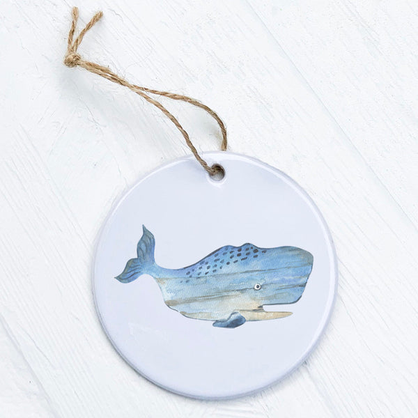 Coastal Wood Whale - Ornament