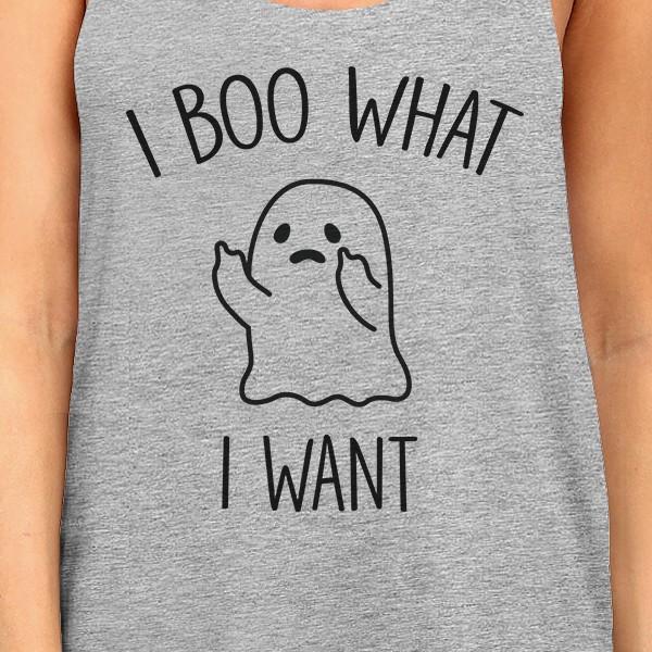 I Boo What I Want Ghost Women's Tank Top- Heather Grey
