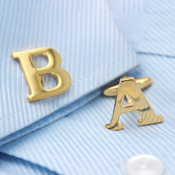 Golden Initial Cuff Links- Customizable