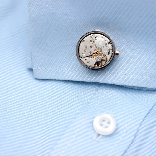 Stop Watch Clockwork Cuff Links- 2 Colors