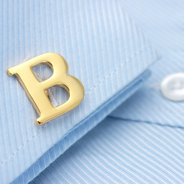Golden Initial Cuff Links- Customizable