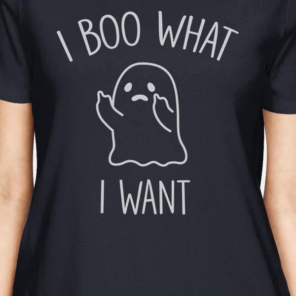 I Boo What I Want Ghost Women's T-Shirt- Navy