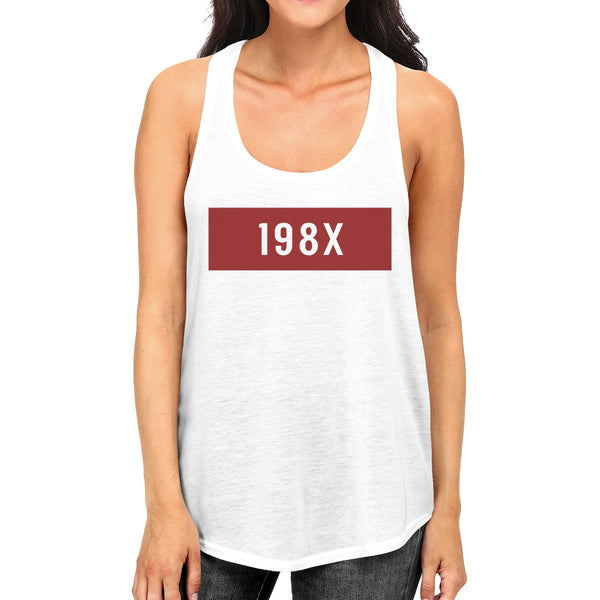 198X Racer Back Women's Tank Top- White