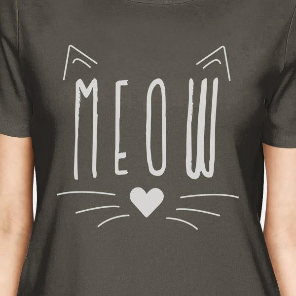 Meow Women's T-Shirt- Dark Grey