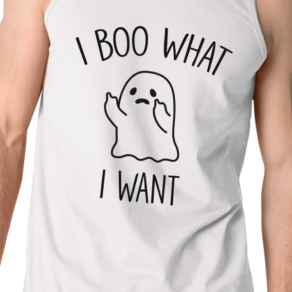 I Boo What I Want Ghost Tank Top- White