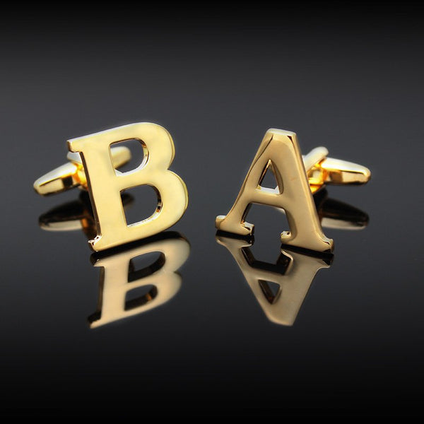 Golden Initial Cuff Links- Customizable