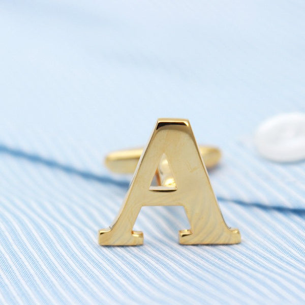 Golden Initial Cuff Links- Customizable