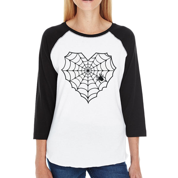 Heart Spider Web Women's Baseball Tee