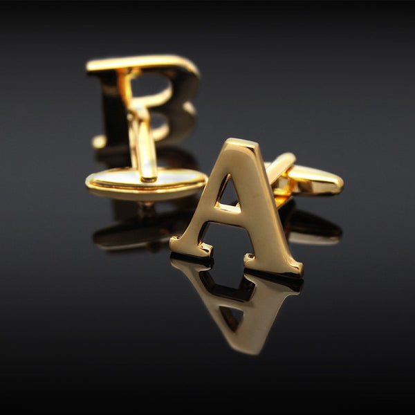 Golden Initial Cuff Links- Customizable