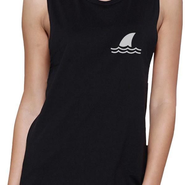 Shark Fin Women's Muscle Tee- Black