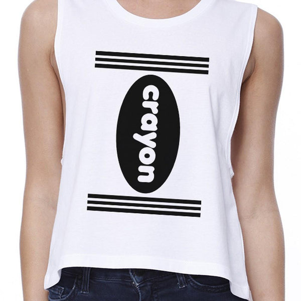 Crayon Crop Top- White