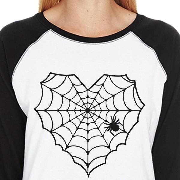 Heart Spider Web Women's Baseball Tee
