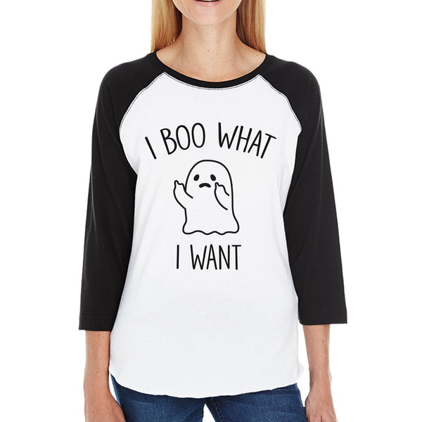 I Boo What I Want Ghost Women's Baseball Shirt