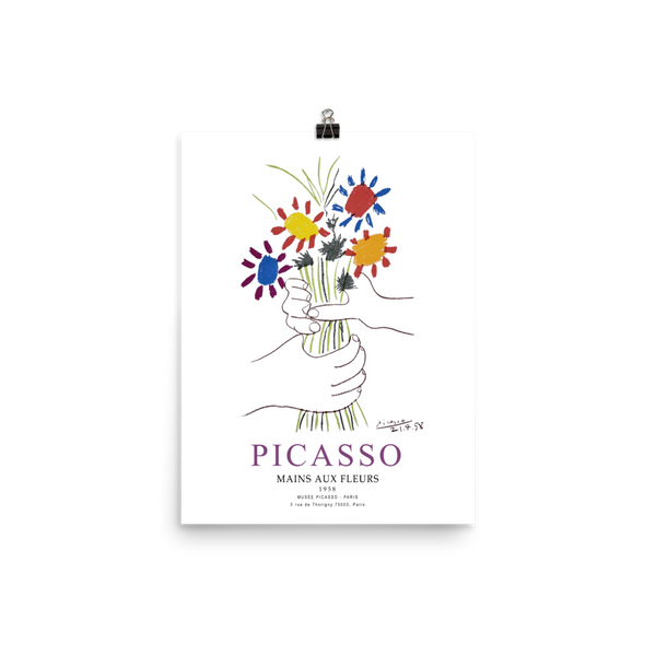 Pablo Picasso Hands With Flowers 1958 Artwork Poster