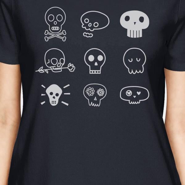 Skulls Women's T-Shirt- Navy