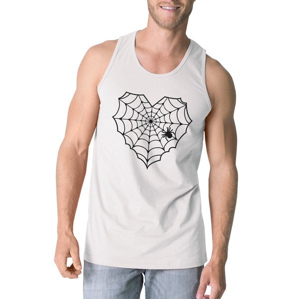 Heart Spider Web Tank Top- White