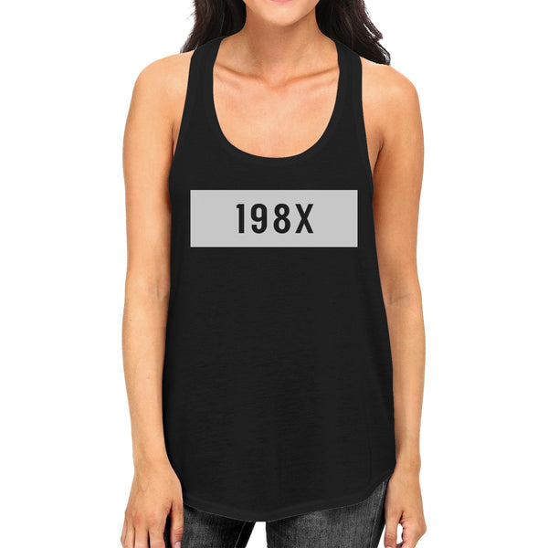 198X Racer Back Women's Tank Top- Black