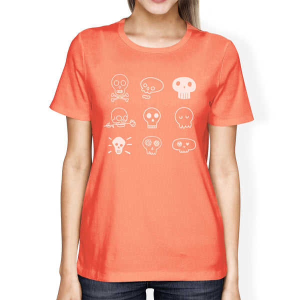 Skulls Women's T-Shirt- Peach