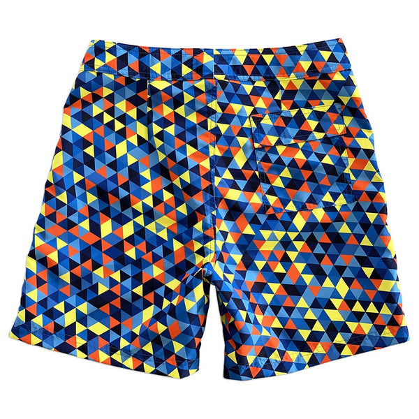 Geometric  Board Shorts- Blue