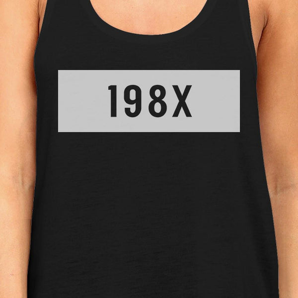 198X Racer Back Women's Tank Top- Black
