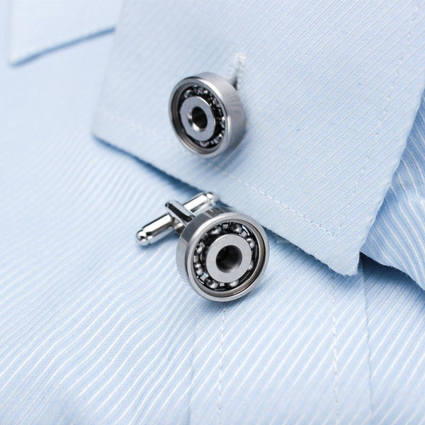 Silver Ball Bearing Cuff Links