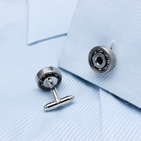 Silver Ball Bearing Cuff Links