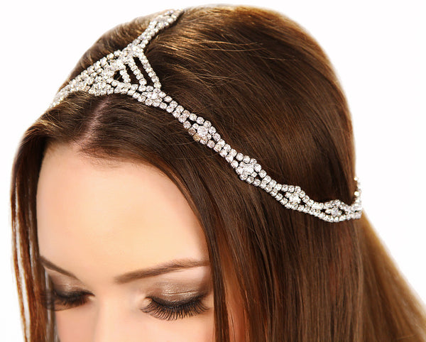 Art Deco Rhinestone Chain Headpiece