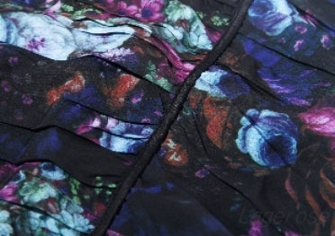 The Secret Garden Ruched Floral Pencil Skirt- Purple