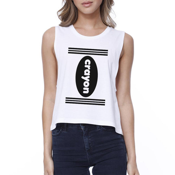 Crayon Crop Top- White