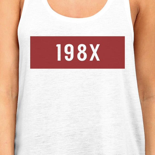 198X Racer Back Women's Tank Top- White