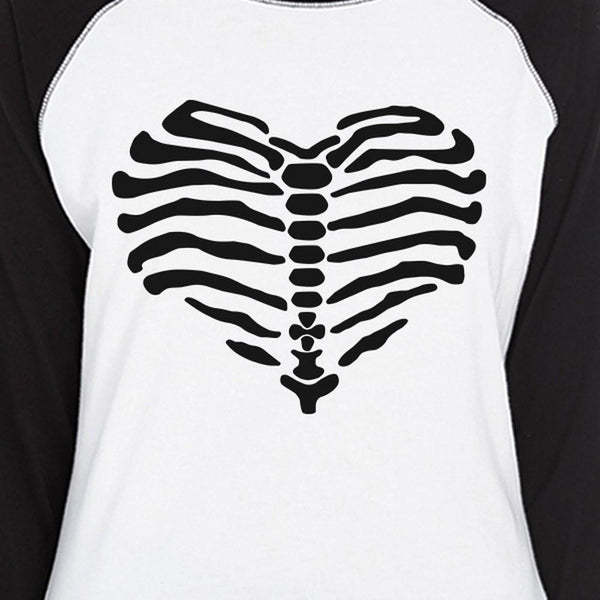 Skeleton Heart Women's Baseball Tee