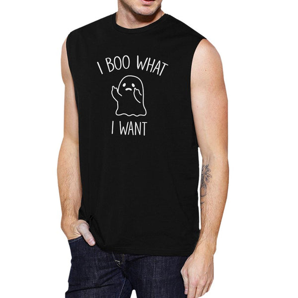 I Boo What I Want Ghost Muscle Tee- Black