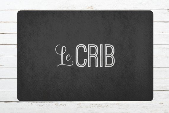 Le Crib Welcome Mat-Black/White