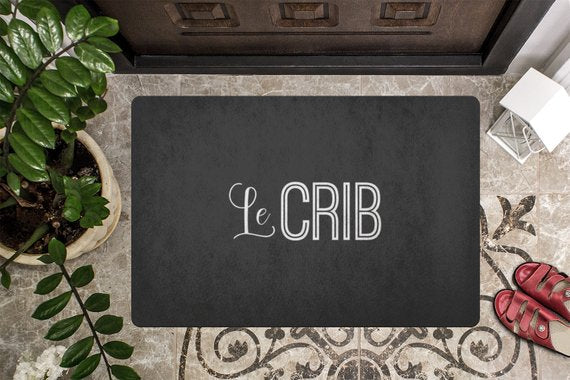 Le Crib Welcome Mat-Black/White