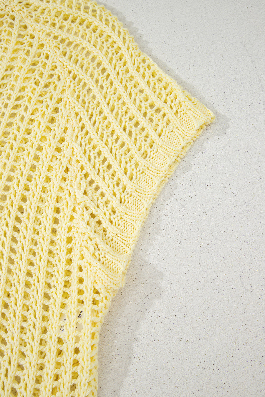 Side Tie Crochet Knit Short Sleeve Sweater- 2 Colors