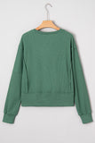 Thermal Knit Drop Shoulder Split Hem Sweatshirt- 2 Colors