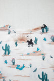 Beige Cactus Cowboy Crew Neck Short Sleeve Graphic T-Shirt