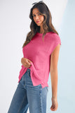 Solid Color Slit Hem Knit Top- 3 Colors