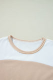 Dusty Color Block Patchwork Side Slit Tunic T-Shirt