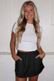 French Terry Drawstring Skort with Pockets- 3 Colors