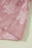 Plus Size Peach Floral Surplice V-Neck Long Sleeve Tiered Ruffle Mini Dress