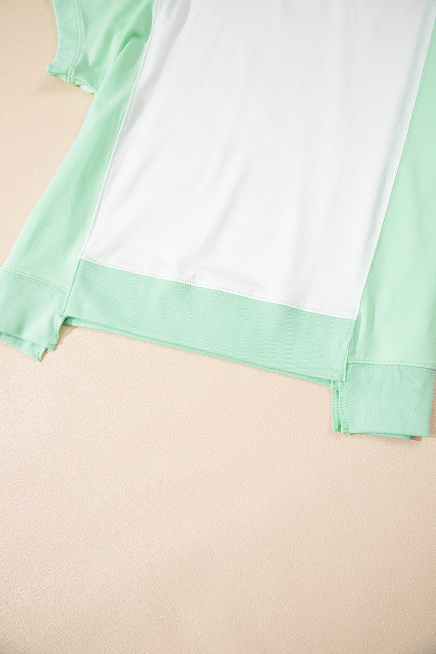 Color Block Exposed Seam Patchwork Crew Neck T-Shirt- 2 Colors