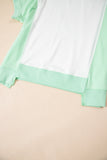 Color Block Exposed Seam Patchwork Crew Neck T-Shirt- 2 Colors