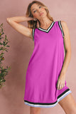 Contrast Trim V-Neck Sleeveless Mini Dress- 2 Colors