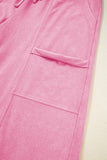 Mineral Wash Exposed Seam Wide Leg Cargo Pants- 3 Colors